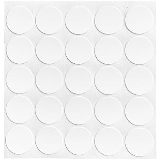 25 x SELF ADHESIVE CAM SCREW HOLE COVER CAP WHITE 18mm