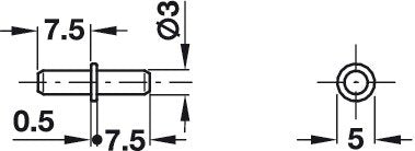 3mm Shelf Bracket Supports Plug in PIN Steel PEGS Kitchen Cabinet Cupboard Shelf Pack of 12