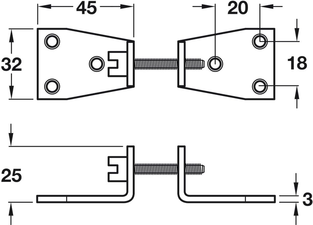Pack of 2 Easy Fit Kitchen Worktop Connector Bolt & Bracket for Worktop Joint Connecting and Clamping (No need for a router)