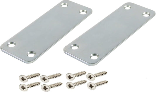 2 x Kitchen Door to Door and Drawer Jointing Flat Brackets Connecting Steel Plates with Screws