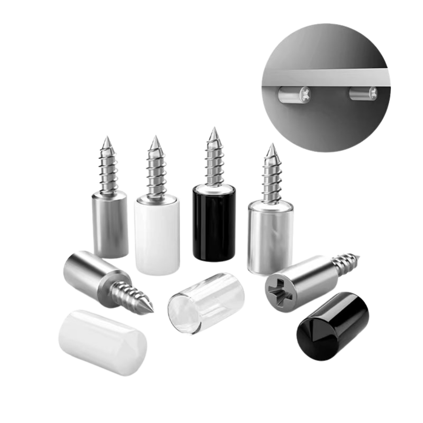 Pack of 16 Shelf Support Pegs, Self-Tapping Screw with Non-Slip Sleeve