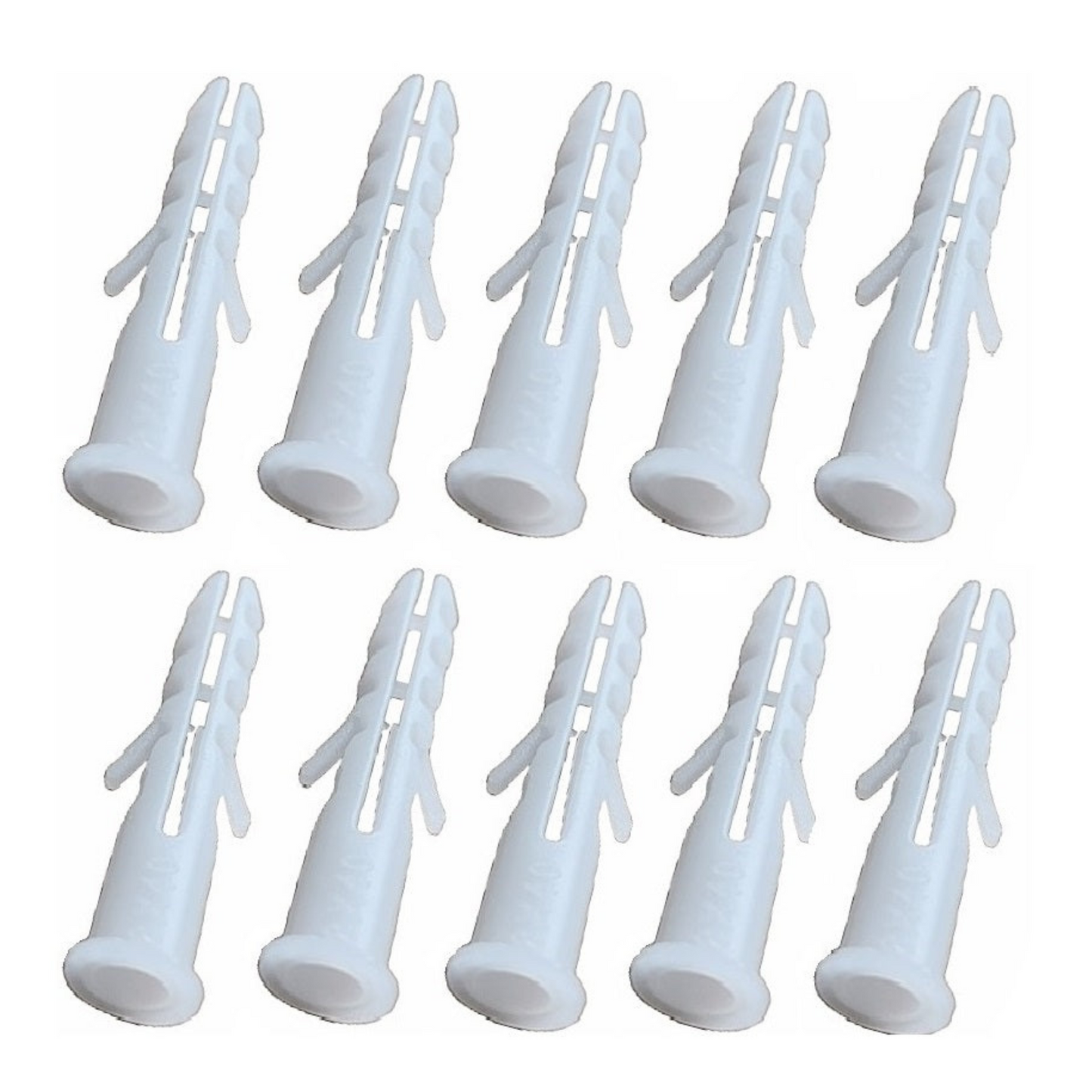 Pack of 10 Heavy Duty Universal Wall Plugs Nylon Fixing M8 x 40mm White or Grey