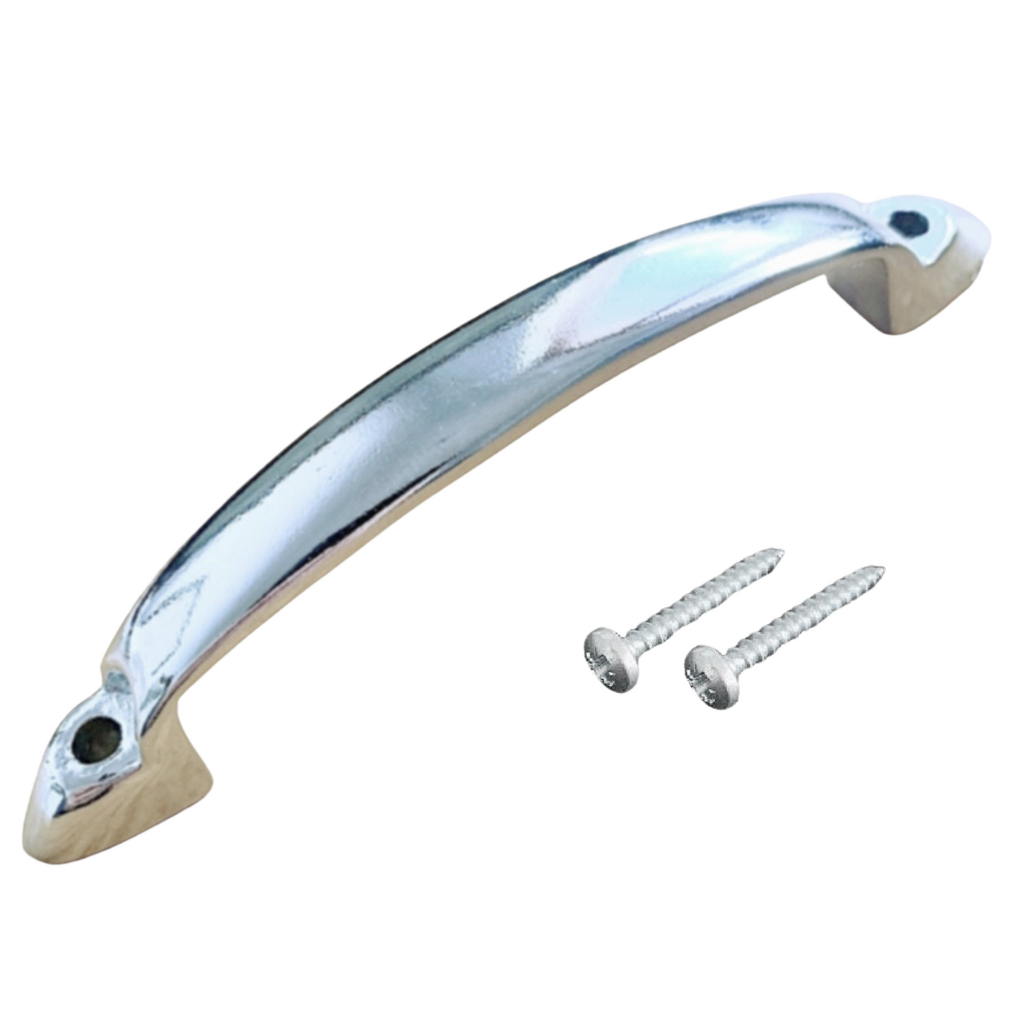 Chrome Bow Handle 95mm Modern Drawer Cabinet Front Fixing Kitchen Cupboard