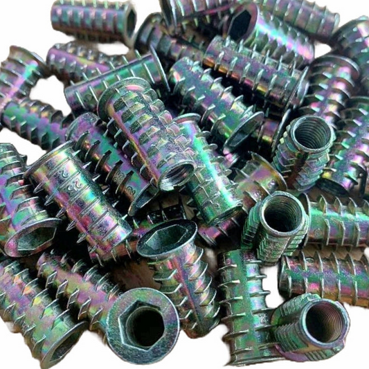 THREADED WOOD INSERT NUTS M6 M8 M10 HEX DRIVE SCREW FIXINGS TYPE D