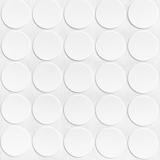 25 x SELF ADHESIVE CAM SCREW HOLE COVER CAP WHITE 18mm