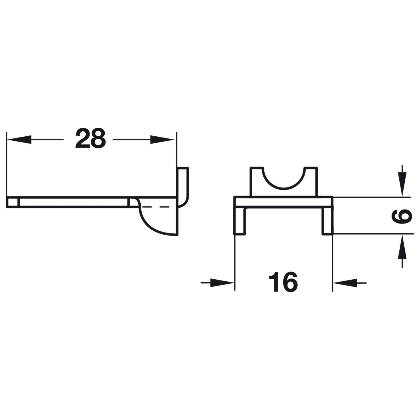 12 x Strip System Shelf Support, Bookcase Steel Peg 28 x16mm