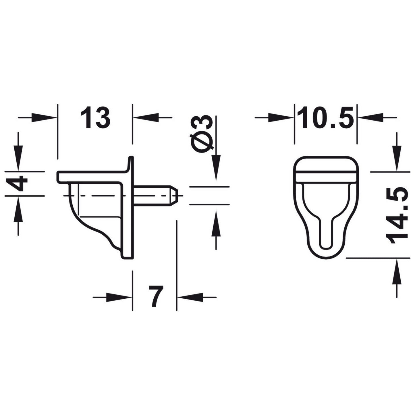 12 x Clear Glass or Wood Shelf Support Brackets 3mm Hole Shelves