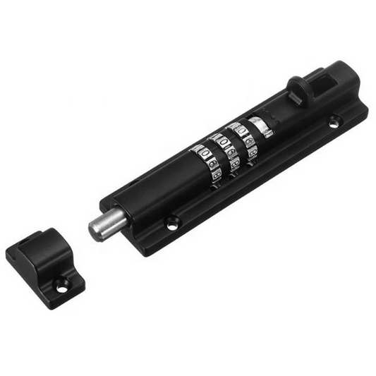 1 x Heavy Duty Combination Sliding Bolt Lock Gate Shed Door Garage / Black