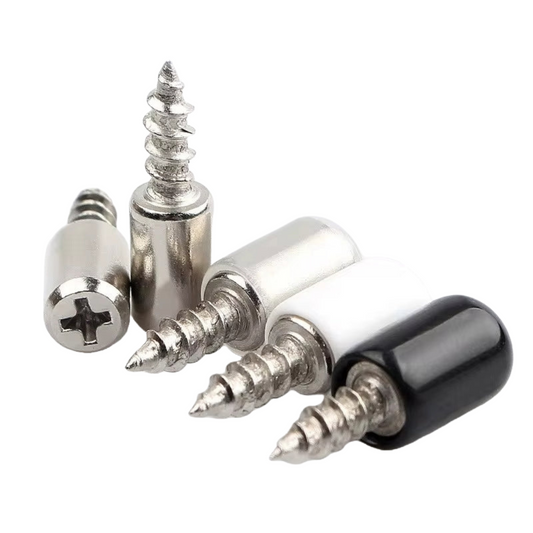 Pack of 16 Shelf Support Pegs, Self-Tapping Screw with Non-Slip Sleeve