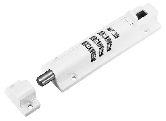 Heavy Duty Combination Sliding Bolt Lock White