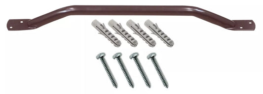 Grab Rail Handle Bar Indoor / Outdoor Steel Powder Coated Screw Fixings Included 600mm BROWN