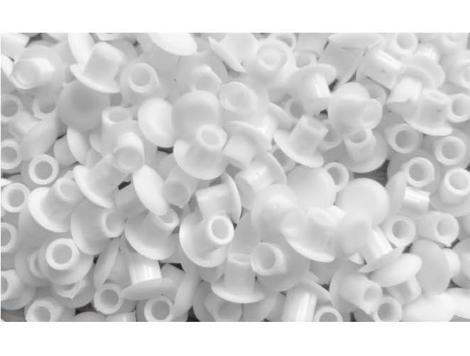 M5/5mm DRILL HOLE COVER CAPS - BLANKING FURNITURE KITCHEN CABINET SHELF (White, Pack of 40)