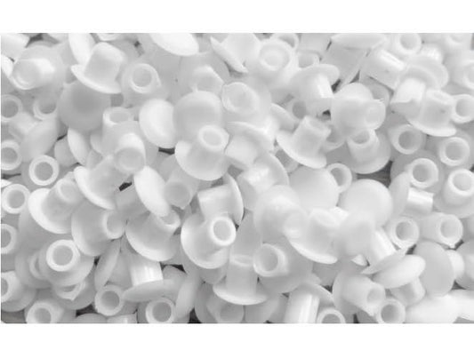 M5/5mm DRILL HOLE COVER CAPS - BLANKING FURNITURE KITCHEN CABINET SHELF (White, Pack of 40)