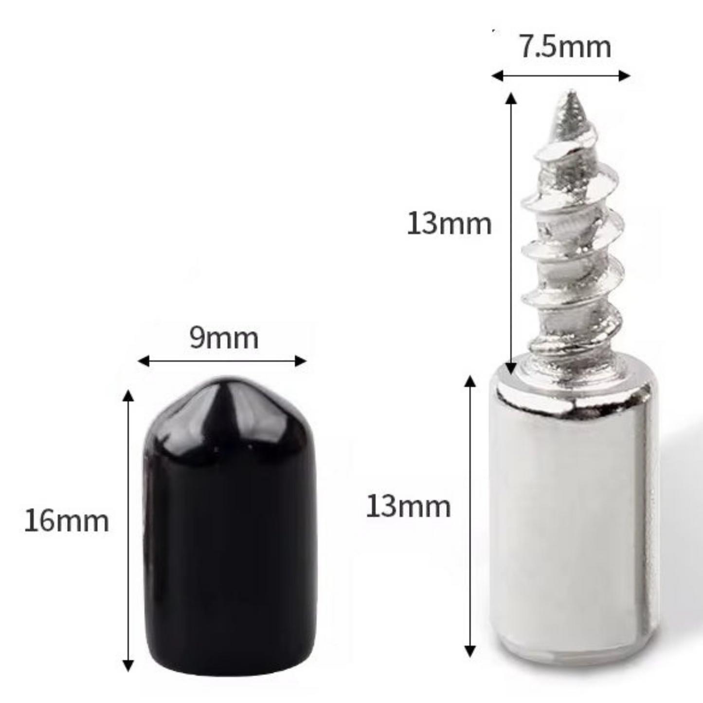 Pack of 16 Shelf Support Pegs, Self-Tapping Screw with Non-Slip Sleeve
