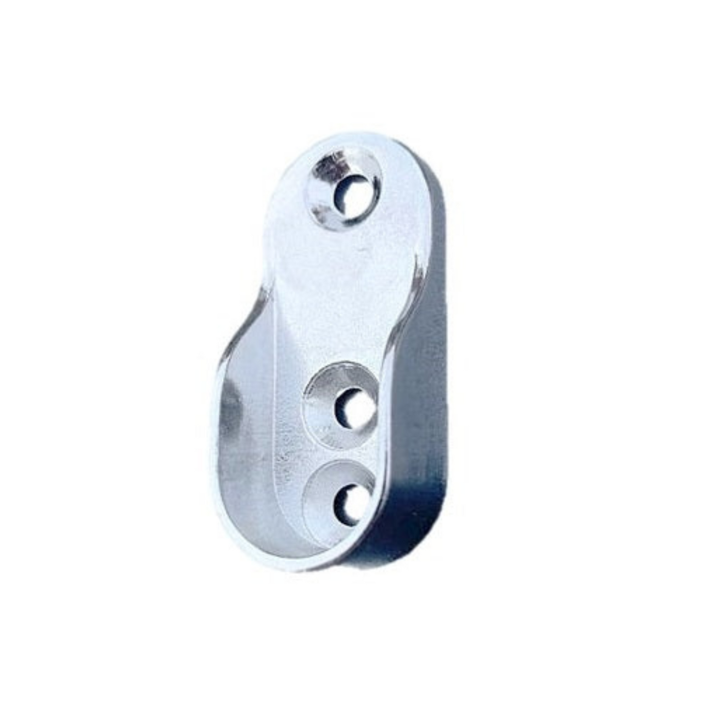 SCARFELL 2 x Oval Wardrobe Rail Ends Supports Rail Brackets 15mm Wide Nickel Plated Silver with Screws