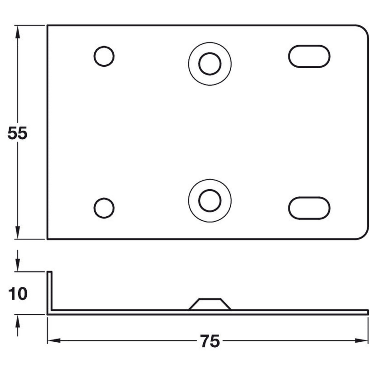 2 x Cabinet Hinge Repair Plate + Mounting Screws