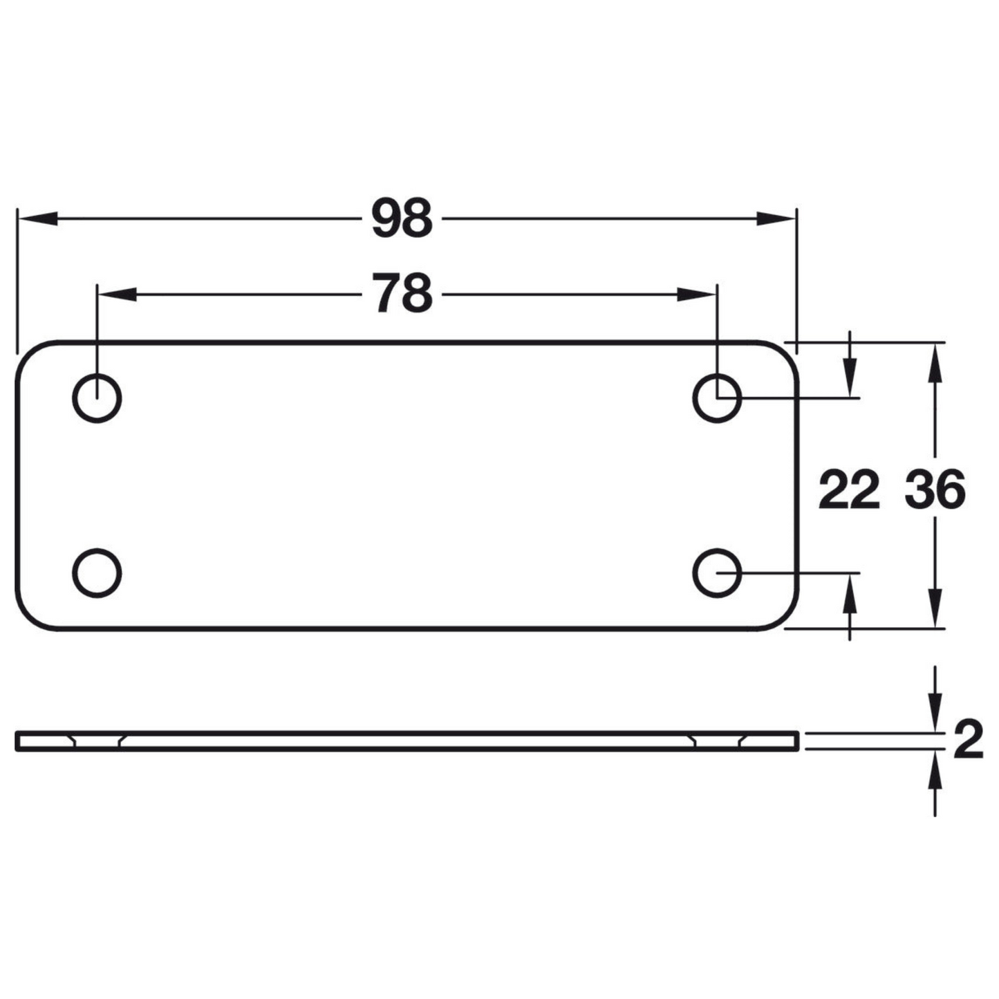 2 x Kitchen Door to Door and Drawer Jointing Flat Brackets Connecting Steel Plates with Screws