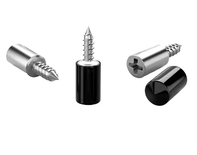 Pack of 16 Shelf Support Pegs, Self-Tapping Screw with Non-Slip Sleeve